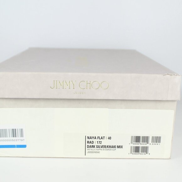 NEW JIMMY CHOO Embellished Metallic Slides - Flats for Resort, Events or Bridal - Picture 16 of 16